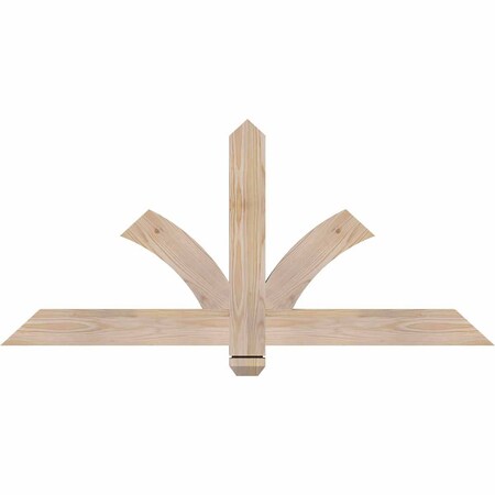 Ekena Millwork Redmond Smooth Timber Gable Bracket, Douglas Fir, 48"W x 22"H x 1 1/2"D x 3 1/2"F, 11/12 Pitch GBW048X22X0204RED00SDF